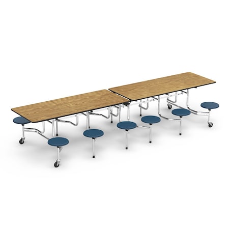 Virco 144 in. W, 59.13 in. L, 29 in. H, Particle Board Top, Medium Oak Top / Black Edge MTS17291212